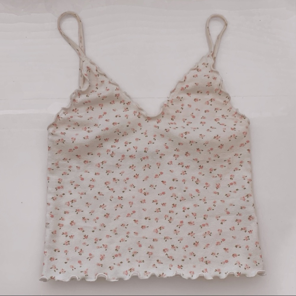 [SOLD] brandy nicolette floral ruffle tank